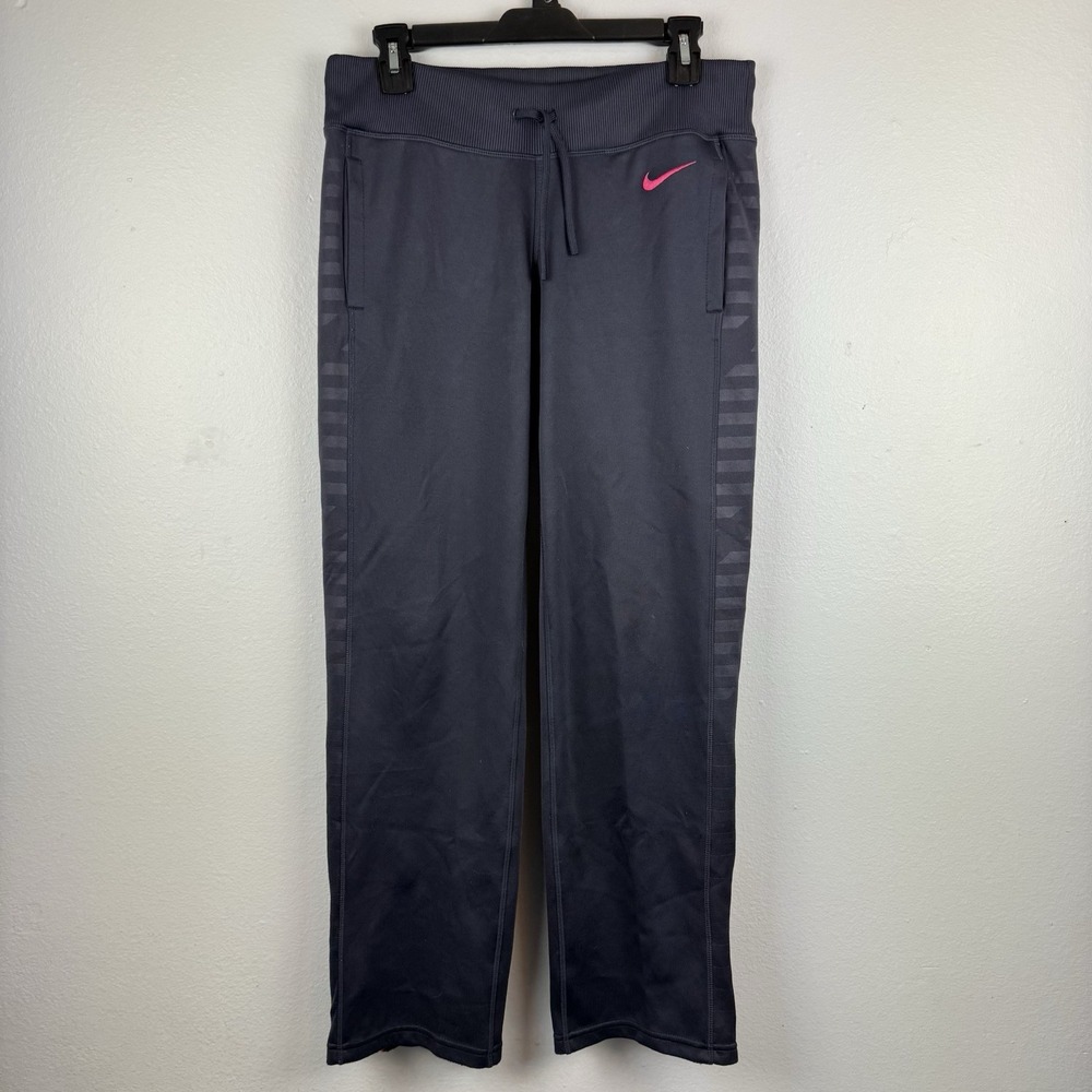 NIKE Dri-Fit Womens running Straight zip leg pants Gray/Pink - XS